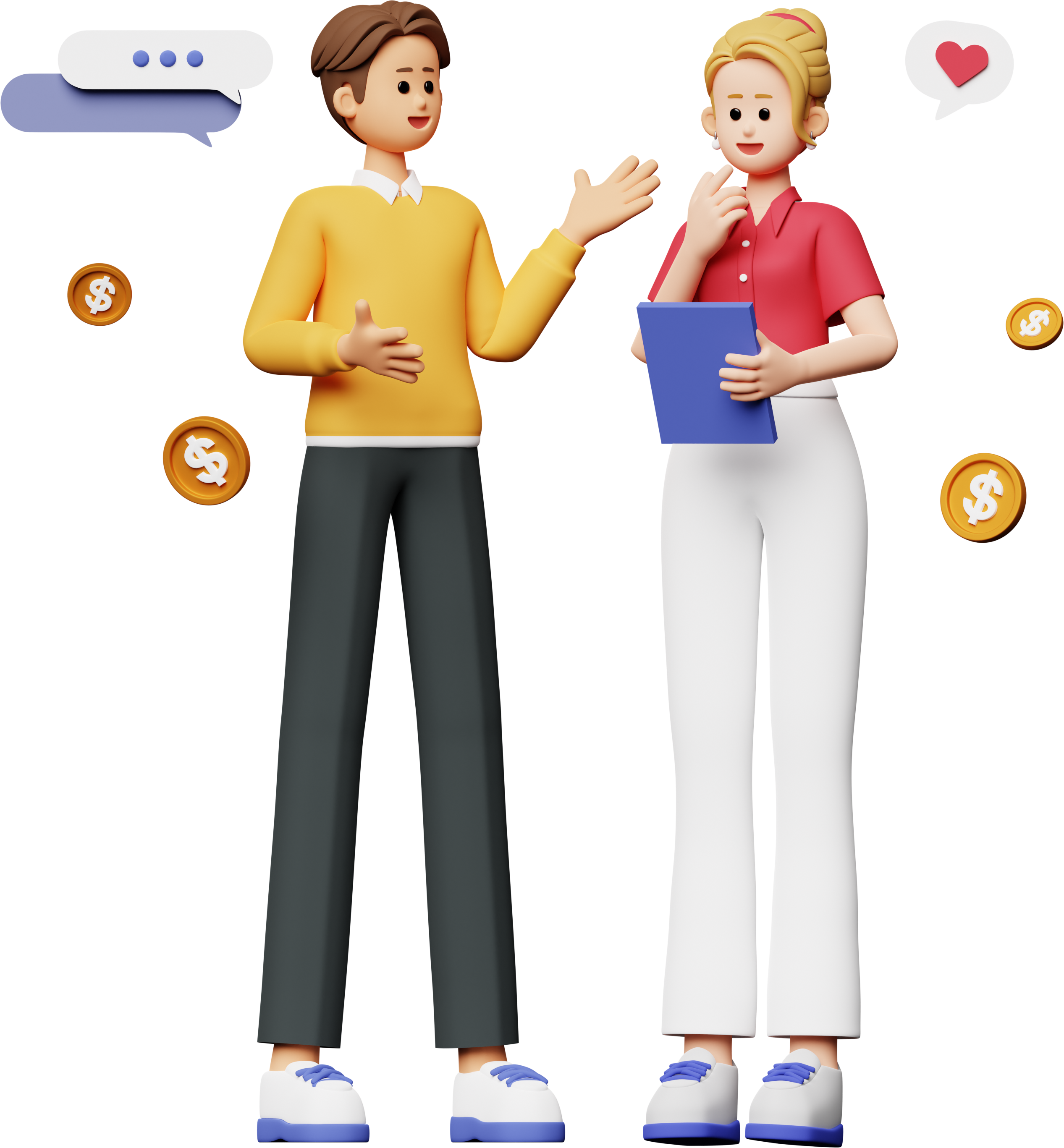 Refer to Friend 3D Illustration
